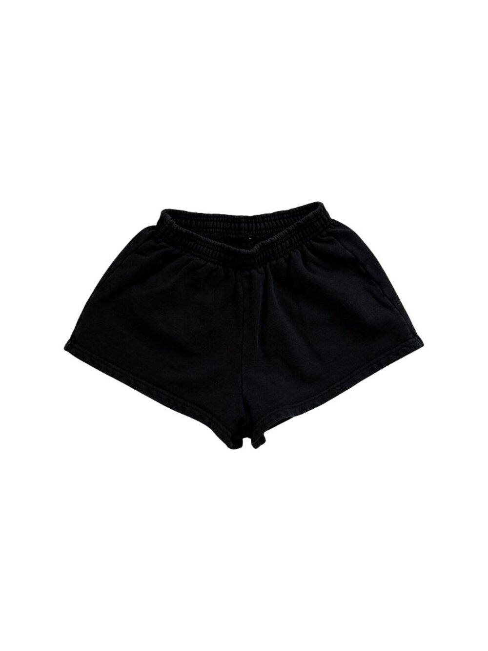 LOS ANGELES APPAREL | "MID-WEIGHT POLY COTTON FLEECE SHORT SHORTS" IN BLACK